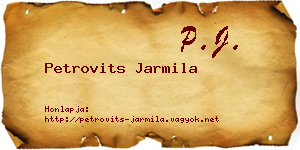 Petrovits Jarmila névjegykártya